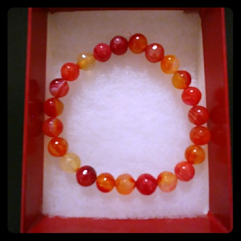 🔥CLEARANCE! Red Banded Agate Stone Bracelet